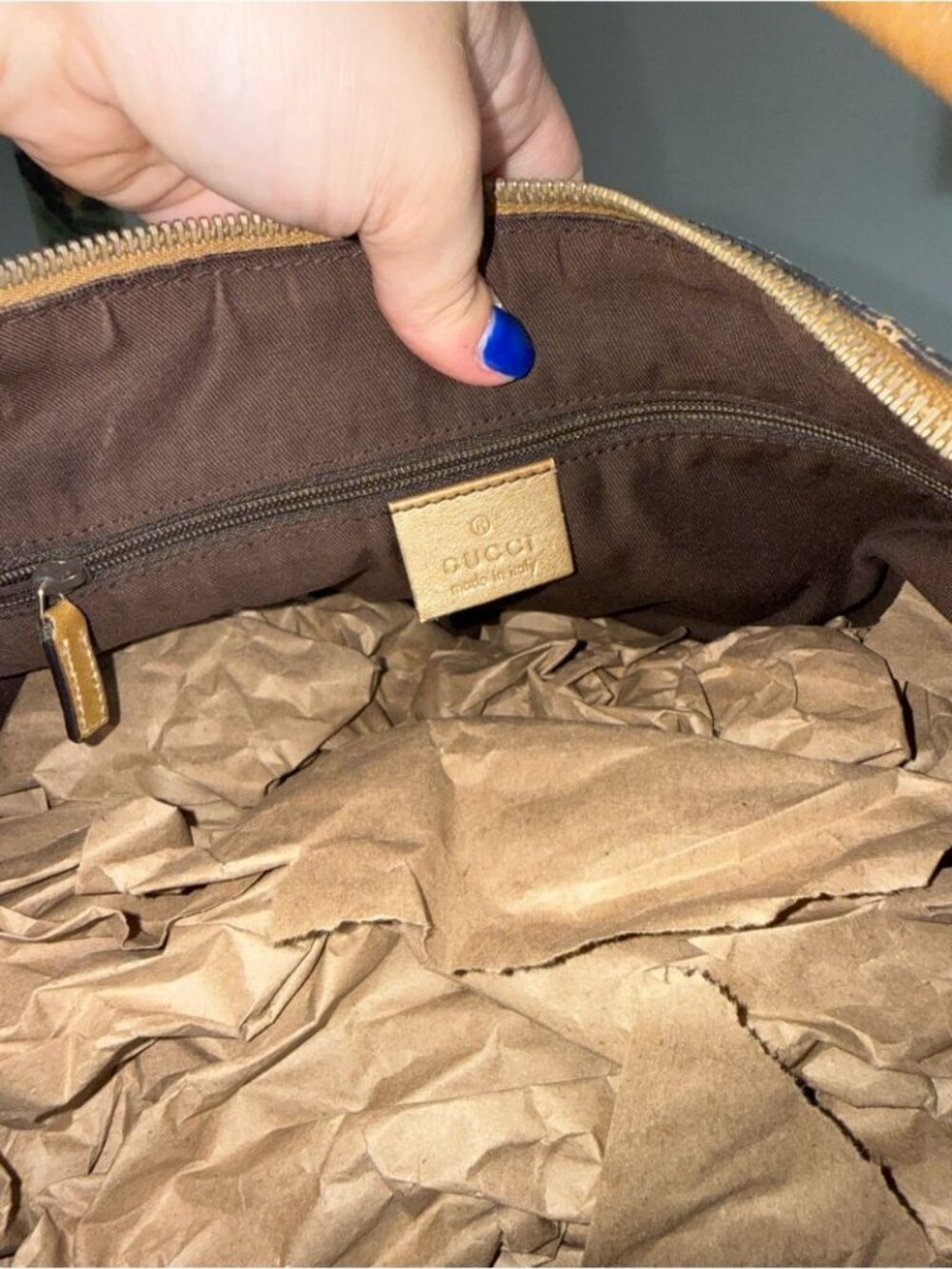 Gucci Metallic Brown GG Logo Hobo Bag - Picture 7 of 11